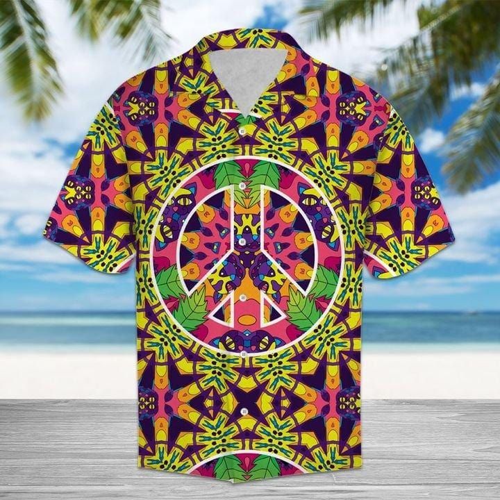 Felacia [Hawaii Shirt] Colorful Hippie Jungle Cats Hawaiian Aloha Shirts-ZX2132